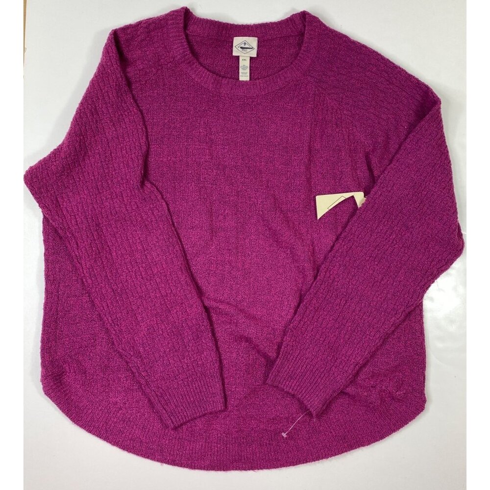St. Johns Bay Womens Knit Crew Neck Long Sleeve Ribbed Cuffs & Hem Size XXL